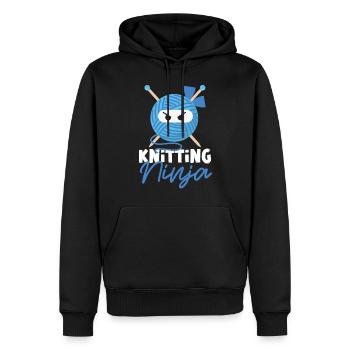 Knitting Knitter Ninja Knitting - Männer Premium Bio Hoodie - Schwarz - Vorne - Nico (187cm)