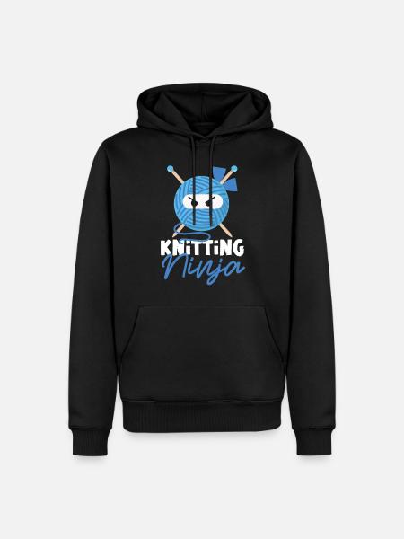 Knitting Knitter Ninja Knitting - Men’s Premium Organic Hoodie - black
