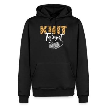 Knitting Wrinkled Leopard Cheetah - Men’s Premium Organic Hoodie - black - Front - Nico (187cm)