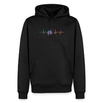 Knitting Knitter Heartbeat - Männer Premium Bio Hoodie - Schwarz - Vorne - Nico (187cm)