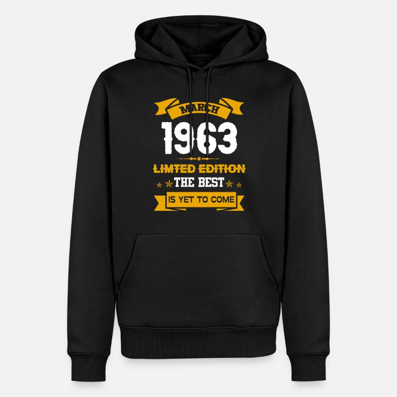 Mars 1963 Cadeau d’anniversaire - Sweat à capuche Premium bio Homme - noir
