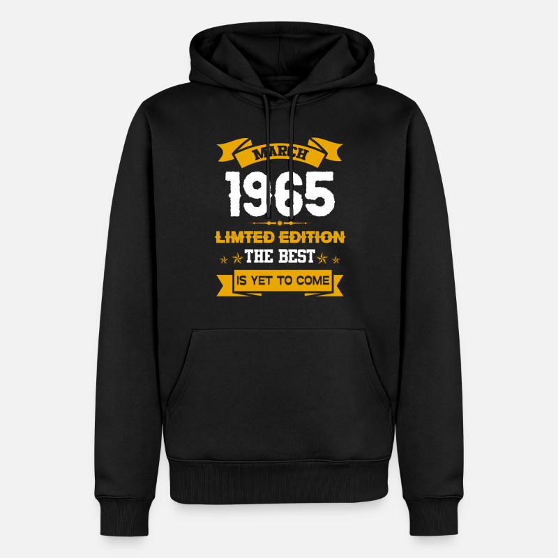 Mars 1965 Cadeau d’anniversaire - Sweat à capuche Premium bio Homme - noir
