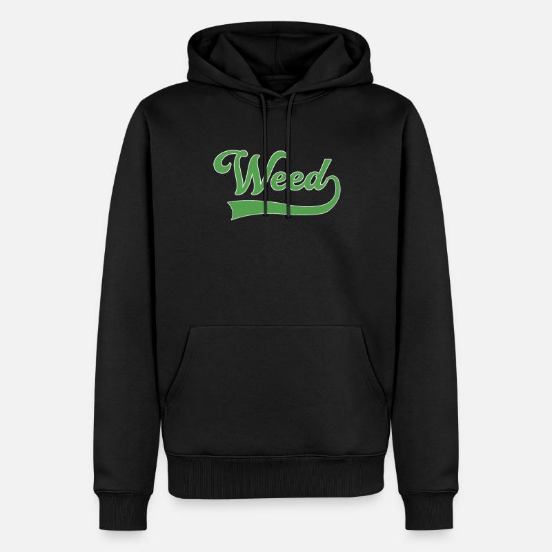 Weed Schriftzug - Männer Premium Bio Hoodie - Schwarz