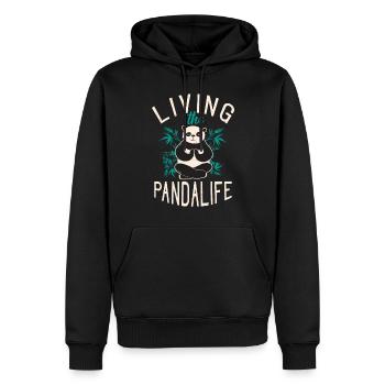Panda Geschenke Panda Liebhaber - Männer Premium Bio Hoodie - Schwarz - Vorne - Nico (187cm)