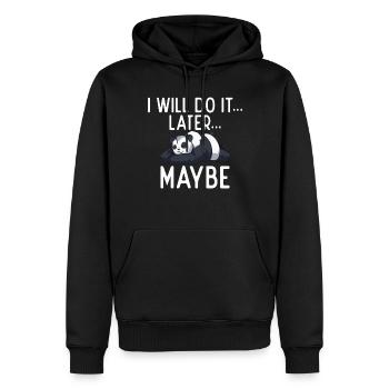 Panda Geschenke Panda Liebhaber - Männer Premium Bio Hoodie - Schwarz - Vorne - Nico (187cm)
