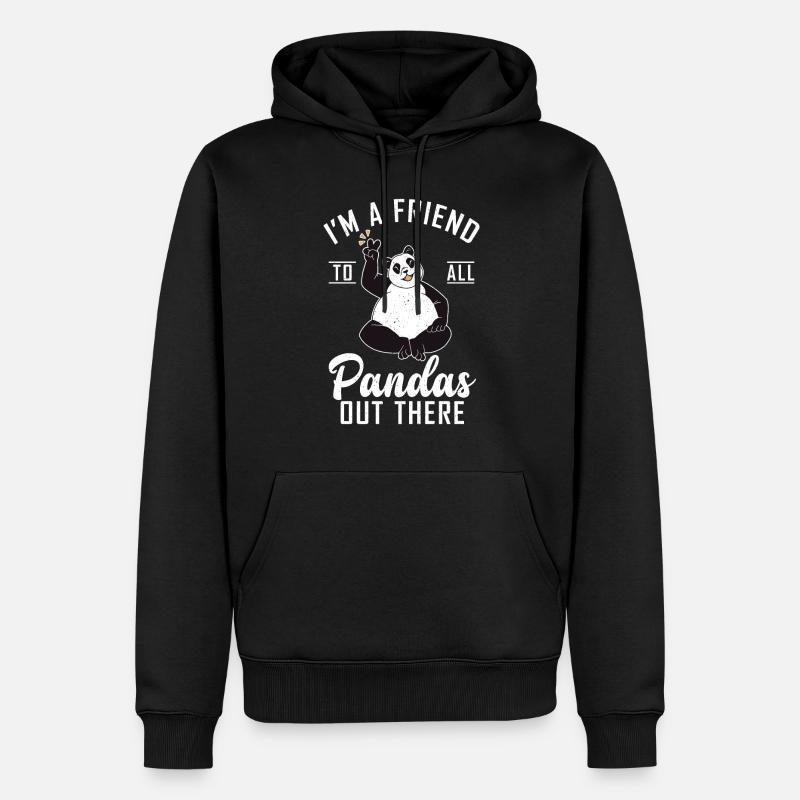 Panda Cadeaux Panda Lover - Sweat à capuche Premium bio Homme - noir