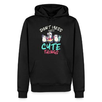 Panda Geschenke Panda Liebhaber - Männer Premium Bio Hoodie - Schwarz - Vorne - Nico (187cm)