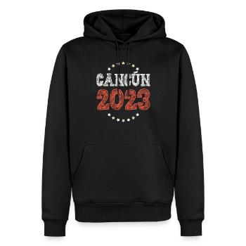 Cancun 2023 - Männer Premium Bio Hoodie - Schwarz - Vorne - Nico (187cm)
