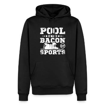 La piscine est le bacon du sport - Sweat à capuche Premium bio Homme - noir - Devant - Nico (187cm)