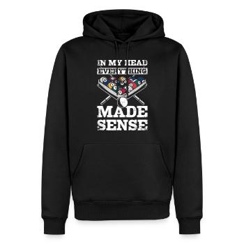 In meinem Kopf machte alles Sinn Billard - Männer Premium Bio Hoodie - Schwarz - Vorne - Nico (187cm)