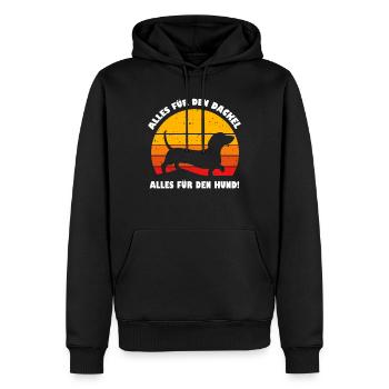 Alles für den Dackel Alles für den Hund Spruch - Männer Premium Bio Hoodie - Schwarz - Vorne - Nico (187cm)
