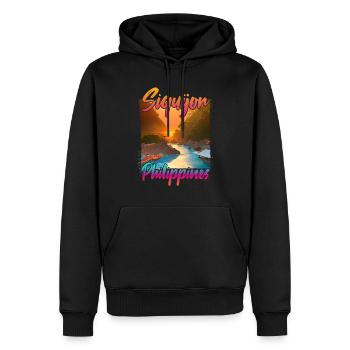 Siquijor Sonnenuntergang - Männer Premium Bio Hoodie - Schwarz - Vorne - Nico (187cm)