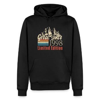 Les légendes sont nées en 1998 - Sweat à capuche Premium bio Homme - noir - Devant - Nico (187cm)
