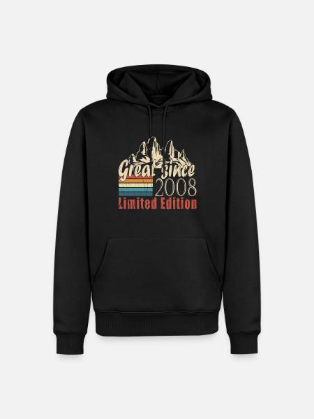 2008 - Jahrgang 2008 - Fantastisch seit 2008 - Männer Premium Bio Hoodie - Schwarz
