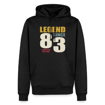 40. Geburtstag Jahrgang 1983 Legend Since 1983 - Männer Premium Bio Hoodie - Schwarz - Vorne - Nico (187cm)
