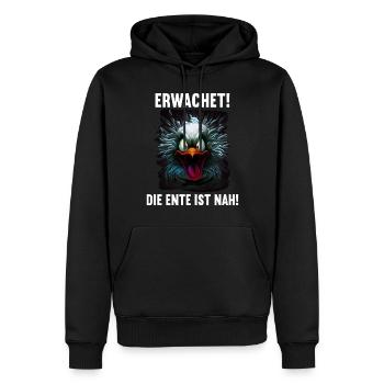 Erwachet Die Ente ist nah Duck Ente lustiges Enten - Männer Premium Bio Hoodie - Schwarz - Vorne - Nico (187cm)