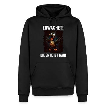 Erwachet Die Ente ist nah Duck Ente lustiges Enten - Männer Premium Bio Hoodie - Schwarz - Vorne - Nico (187cm)