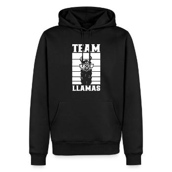 L’équipe Lamas dit Lama Lama Animal - Sweat à capuche Premium bio Homme - noir - Devant - Nico (187cm)