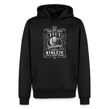 Vintage 1981 Basketball Cadeau d’anniversaire Hobby - Sweat à capuche Premium bio Homme - noir - Devant - Nico (187cm)