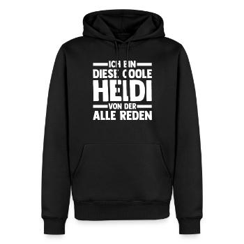 Vorname Heidi - Männer Premium Bio Hoodie - Schwarz - Vorne - Nico (187cm)