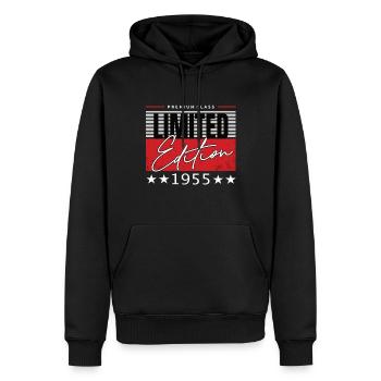 Limited Edition 1955 - Männer Premium Bio Hoodie - Schwarz - Vorne - Nico (187cm)