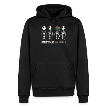 Dare To Be Yourself - Funny LGBTQ - Men’s Premium Organic Hoodie - black - Front - Nico (187cm)
