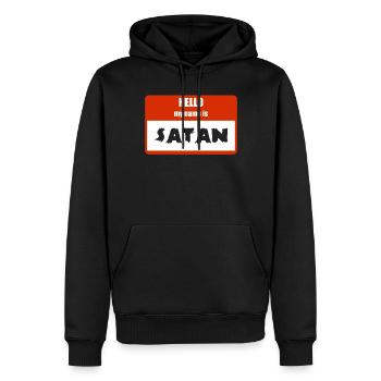 Plaque signalétique effrayante d’Halloween avec - Sweat à capuche Premium bio Homme - noir - Devant - Nico (187cm)