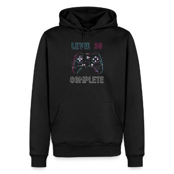 Level 30 Complete – Videogamer zum 30. - Men’s Premium Organic Hoodie - black - Front - Nico (187cm)