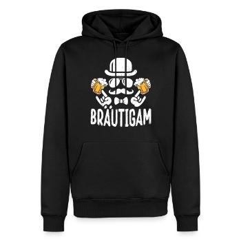 Männer JGA Bräutigam T-Shirt Polterabend Poltern - Männer Premium Bio Hoodie - Schwarz - Vorne - Nico (187cm)