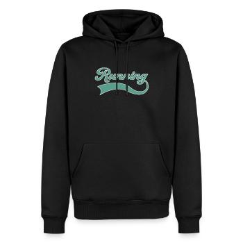 Running Endurance Sports Lettering - Men’s Premium Organic Hoodie - black - Front - Nico (187cm)