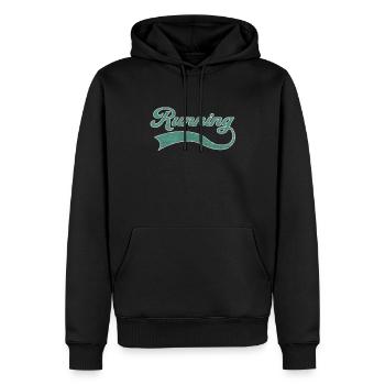 Running Endurance Sports Lettering - Men’s Premium Organic Hoodie - black - Front - Nico (187cm)