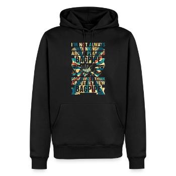 I'm Not Always Thinking About Playing Bagpipe - Men’s Premium Organic Hoodie - black - Front - Nico (187cm)