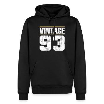 30th Birthday Vintage 1993 Vintage 1993 - Men’s Premium Organic Hoodie - black - Front - Nico (187cm)