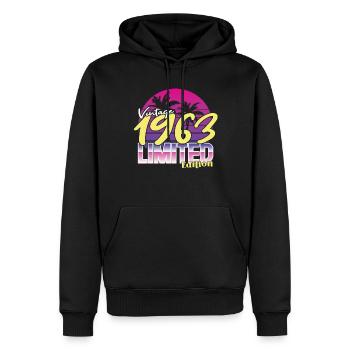 60th Birthday Born in 1963 Vintage 1963 - Men’s Premium Organic Hoodie - black - Front - Nico (187cm)