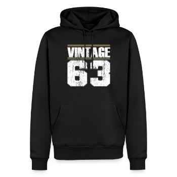 60th Birthday Born in 1963 Vintage 1963 - Men’s Premium Organic Hoodie - black - Front - Nico (187cm)