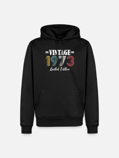 50e verjaardag Vintage 1973 Vintage 1973 - Mannen Premium Bio hoodie - zwart