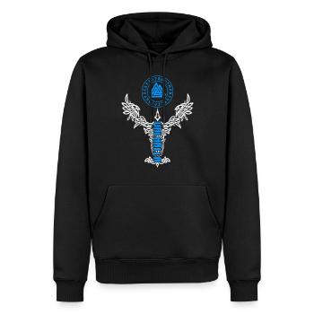 Valhalla Raben Wikinger Valknut Wotansknoten - Männer Premium Bio Hoodie - Schwarz - Vorne - Nico (187cm)