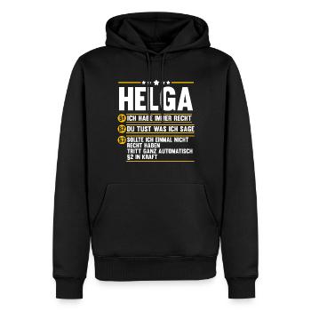 Helga - Männer Premium Bio Hoodie - Schwarz - Vorne - Nico (187cm)
