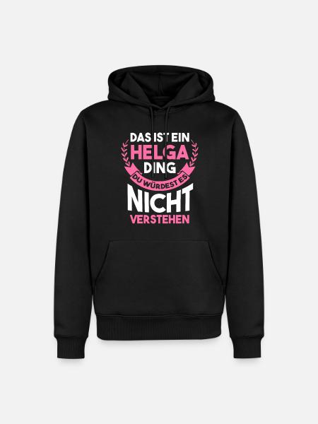 Helga - Männer Premium Bio Hoodie - Schwarz