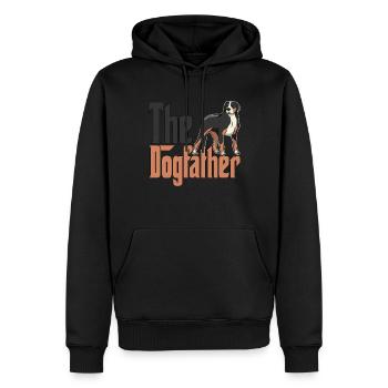 Chien de montagne suisse Papa Dogfather Chiens Papa Fa - Sweat à capuche Premium bio Homme - noir - Devant - Nico (187cm)