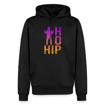 Hip Hop - Männer Premium Bio Hoodie - Schwarz - Vorne - Nico (187cm)