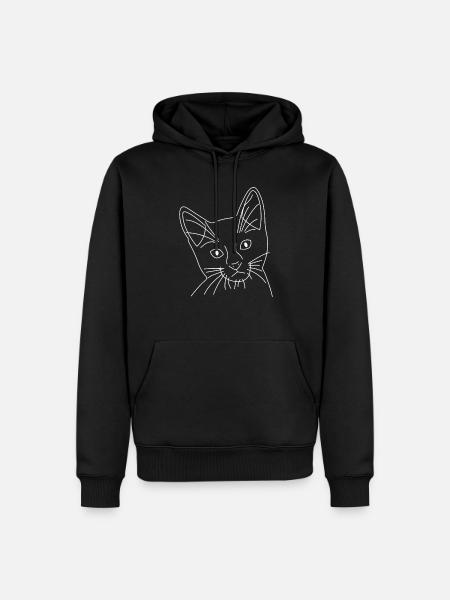 Cat cat face drawn - Men’s Premium Organic Hoodie - black
