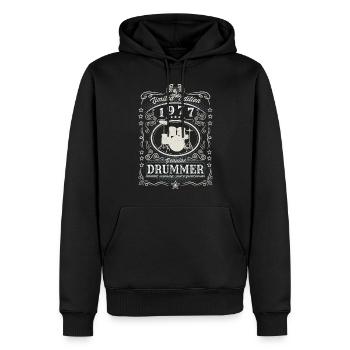 Vintage 1977 Drummer Geburtstag Geschenk Hobby - Männer Premium Bio Hoodie - Schwarz - Vorne - Nico (187cm)