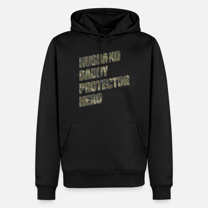 Ehemann Und Papa - Männer Premium Bio Hoodie - Schwarz