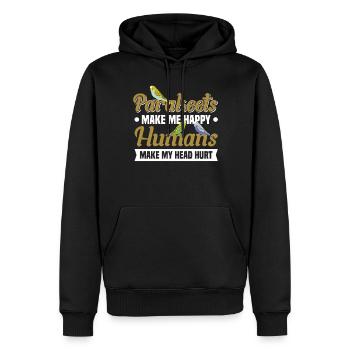 Sittiche Machen Mich Glücklich, Menschen - Männer Premium Bio Hoodie - Schwarz - Vorne - Nico (187cm)