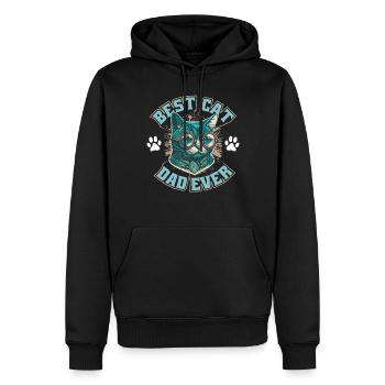 Best cat father ever - Men’s Premium Organic Hoodie - black - Front - Nico (187cm)