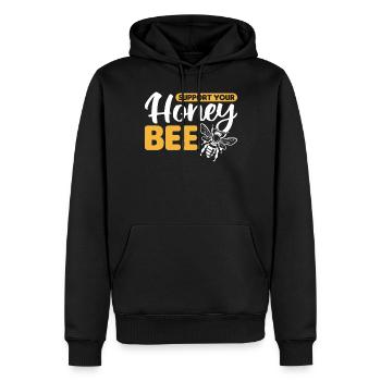 Unterstützen Sie Honigbiene - Männer Premium Bio Hoodie - Schwarz - Vorne - Nico (187cm)