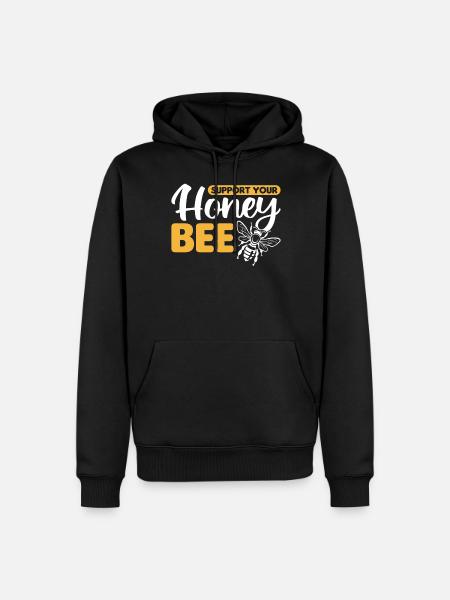 Unterstützen Sie Honigbiene - Männer Premium Bio Hoodie - Schwarz