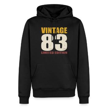40th birthday Born 1983 Vintage 1983 - Men’s Premium Organic Hoodie - black - Front - Nico (187cm)