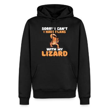 Eidechsenliebhaber Eidechse Geschenk Eidechse Besitzer - Männer Premium Bio Hoodie - Schwarz - Vorne - Nico (187cm)